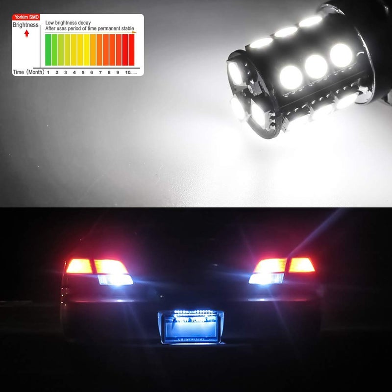 Yorkim مصابيح LED بيضاء فائقة السطوع Yorkim 3157، مصابيح LED 3056 3156 3156A 3057 4057 3157 4157 T25 لإضاءة الفرامل، إضاءة الرجوع للخلف، إضاءة الذيل العكسية - عبوة من 10 - Image 5